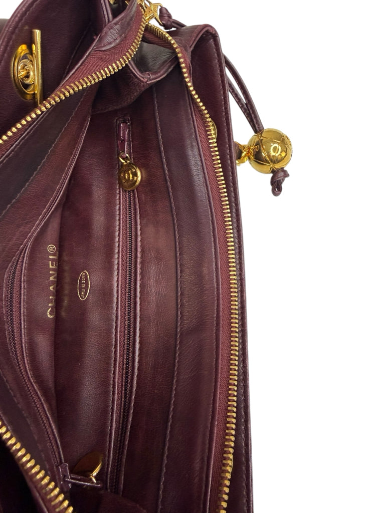 CHANEL Vintage Burgundy Leather Shoulder Bag