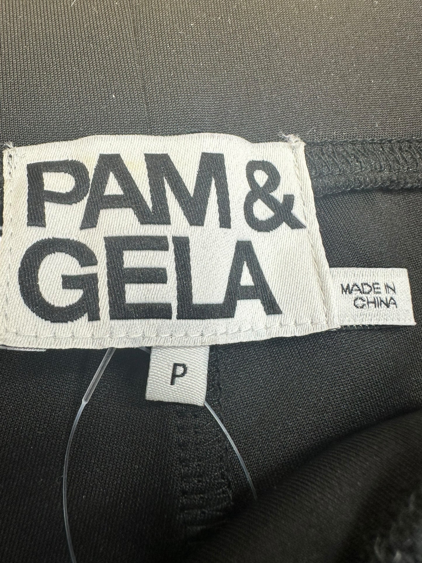 PAM&GELA Black Cropped Rhinestone Pants Size S