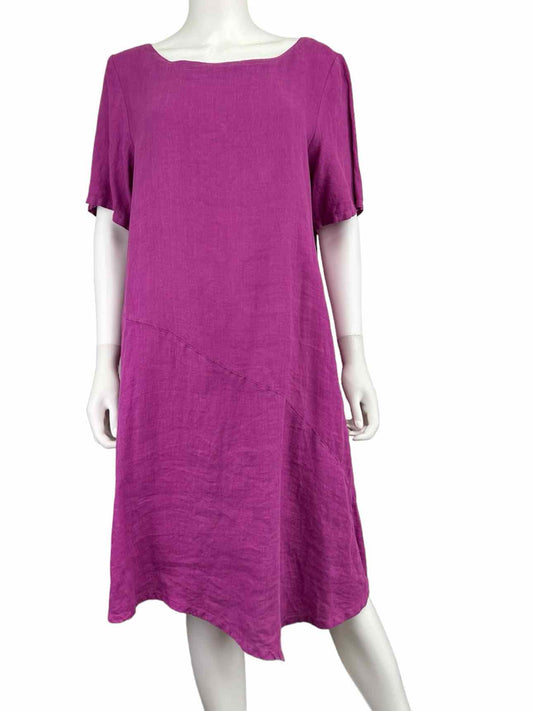 Lisa Bayne Purple 100% Linen Dress Size M