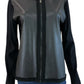 Sioni NWT Black Knit Faux Leather Jacket Size M