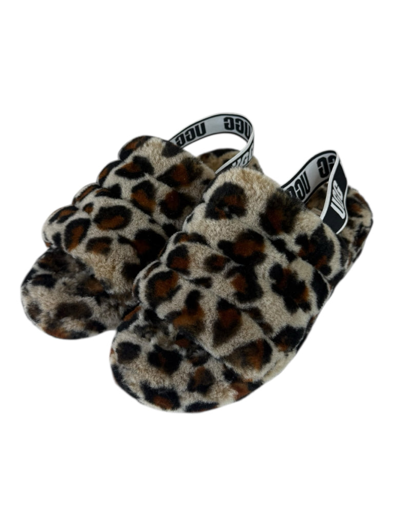 UGG Fluff Yeah Leopard Slides Size 9