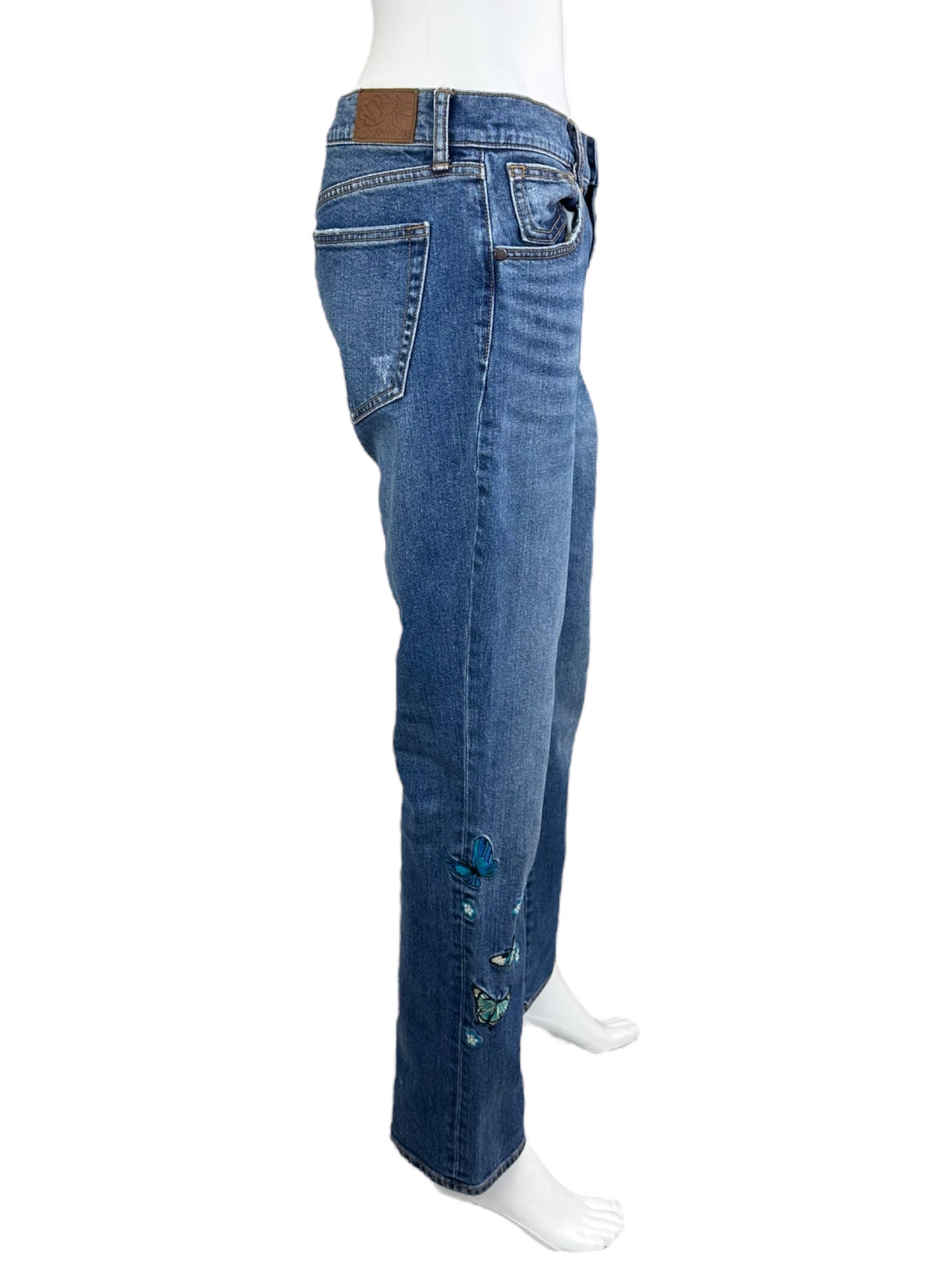 Johnny Was Embroidered Butterfly Boyfriend Jeans Size 28