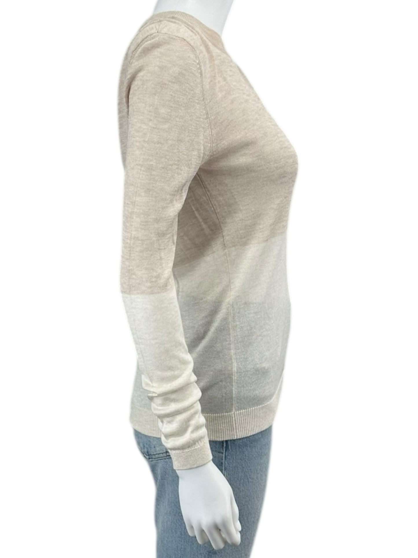 one grey day Tan and Cream Blocked Sweater NWT Size S