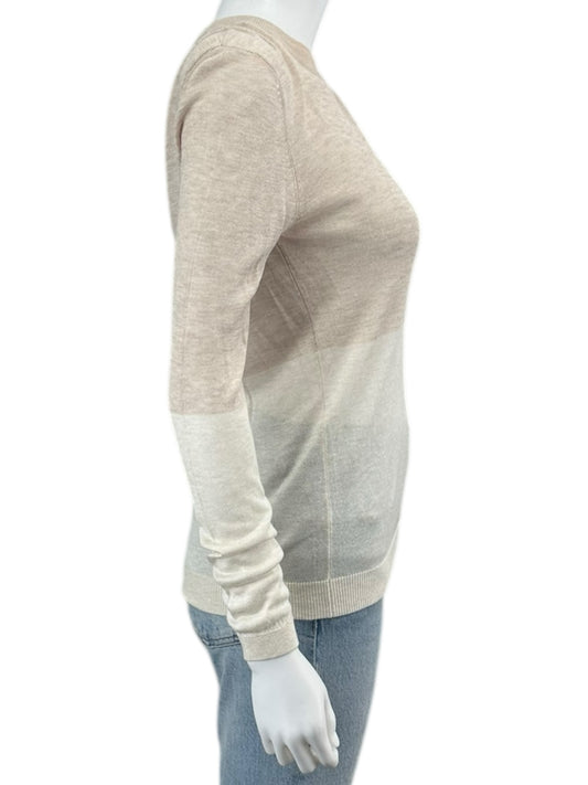 one grey day Tan and Cream Blocked Sweater NWT Size S