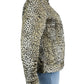 Idea L Quilted Leopard Print Zip-Up Jacket Size L