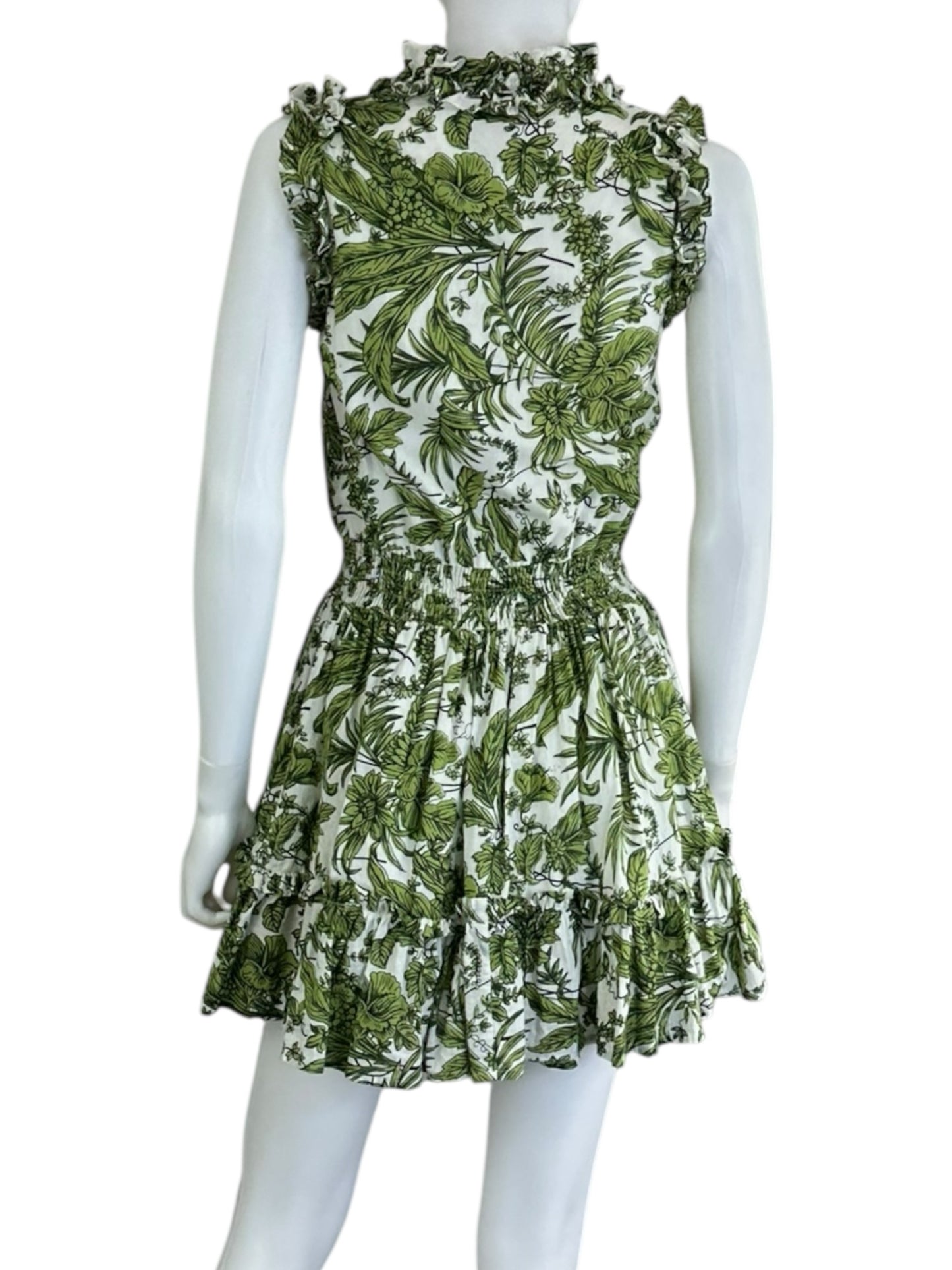 Anna Cate White and Green Casual Dress Size XS