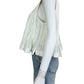 anthropologie 100% Linen White Pleated Blouse Size M