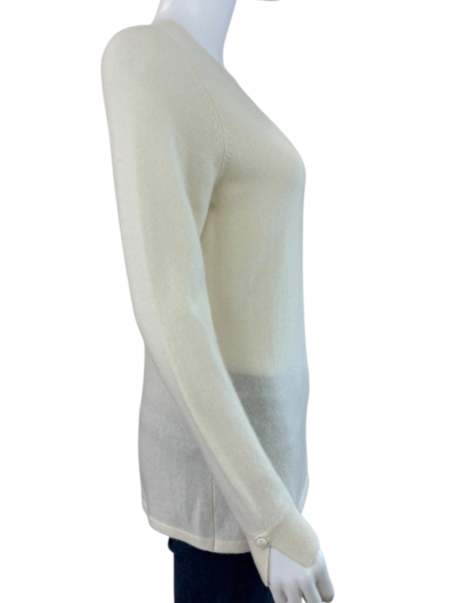 Saks 5th Ave Cream 100% Cashmere Sweater Size L