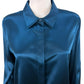 LAFAYETTE 148 NEW YORK Blue 100% Silk Button-Down Shirt Size L