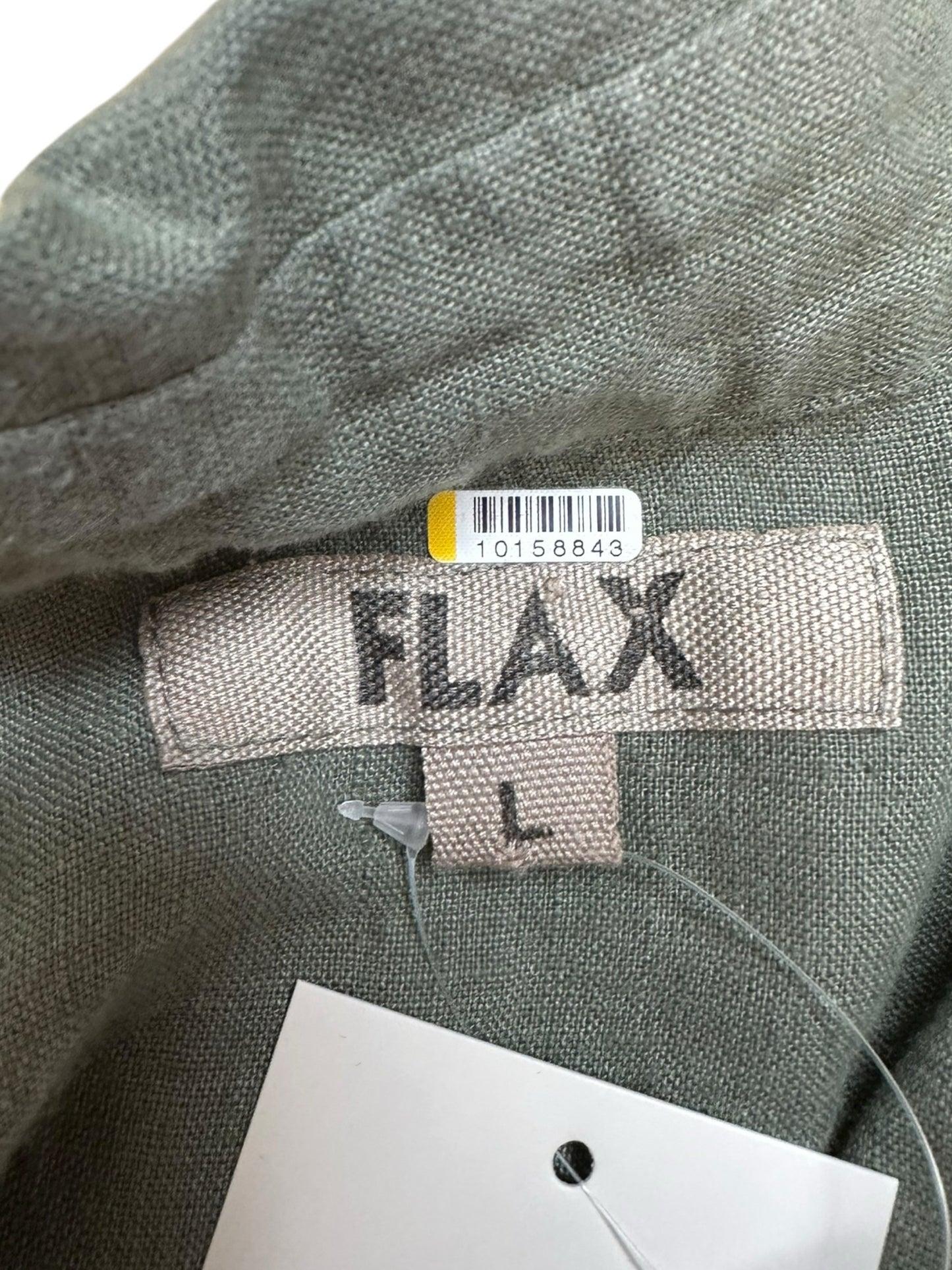 Flax Green 100% Linen Midi Dress Size L