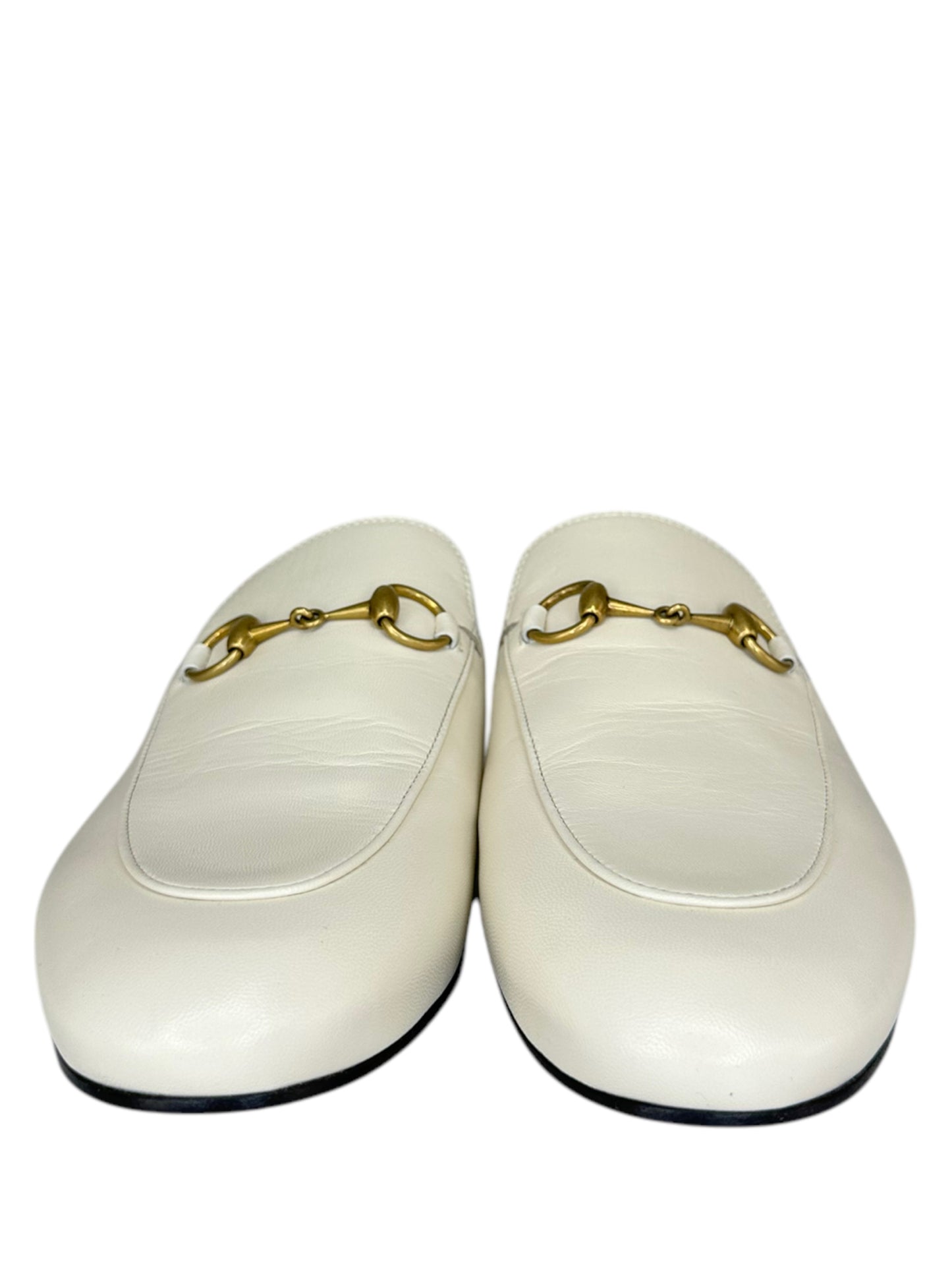 Gucci Cream Leather Princetown Mule Size 37.5