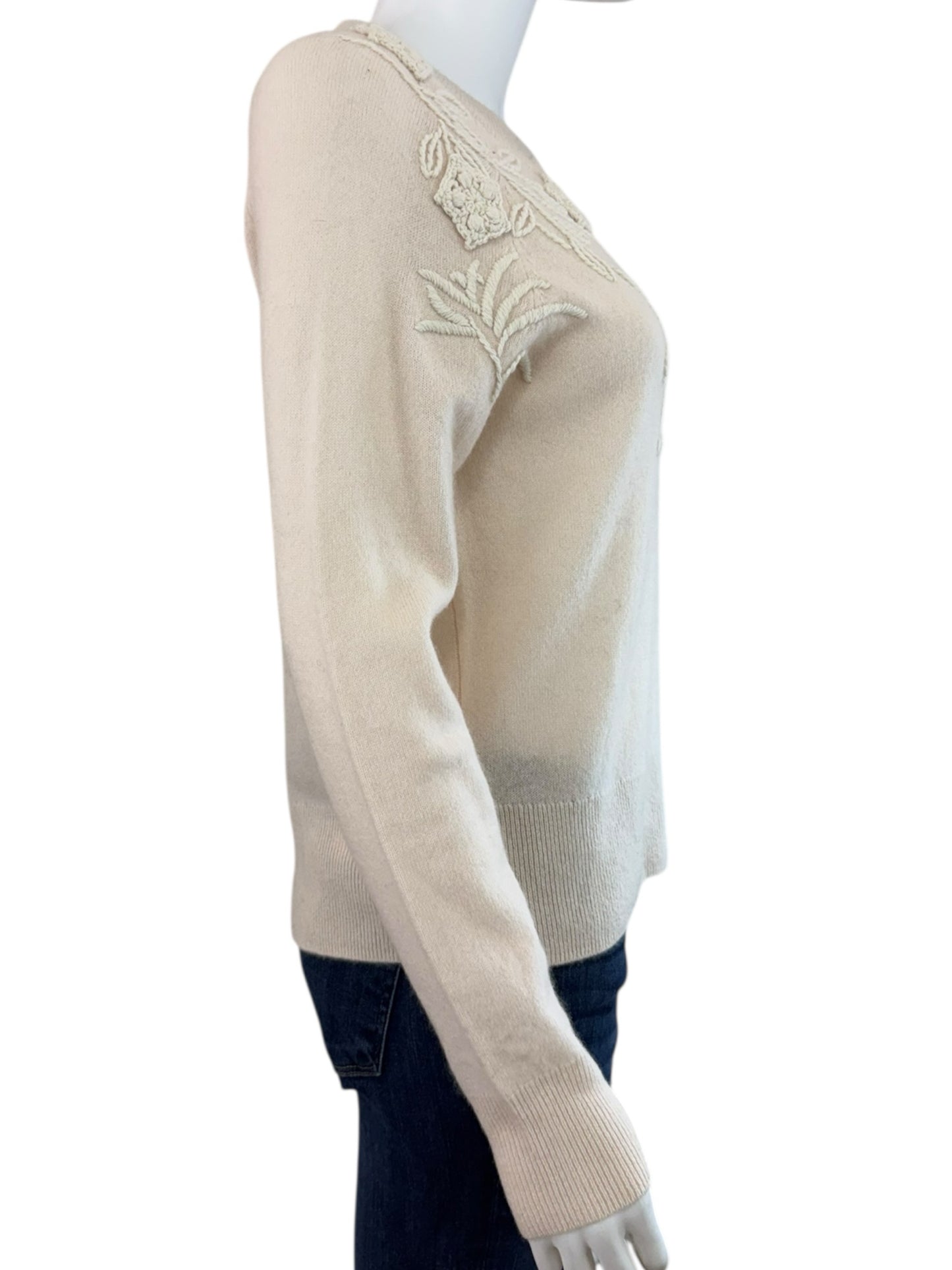 TAHARI NWT Ivory 100% Cashmere Sweater Size M