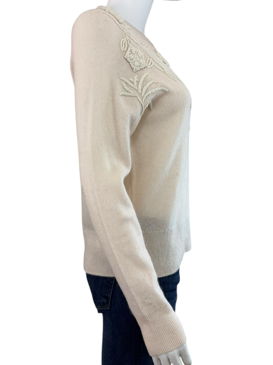 TAHARI NWT Ivory 100% Cashmere Sweater Size M