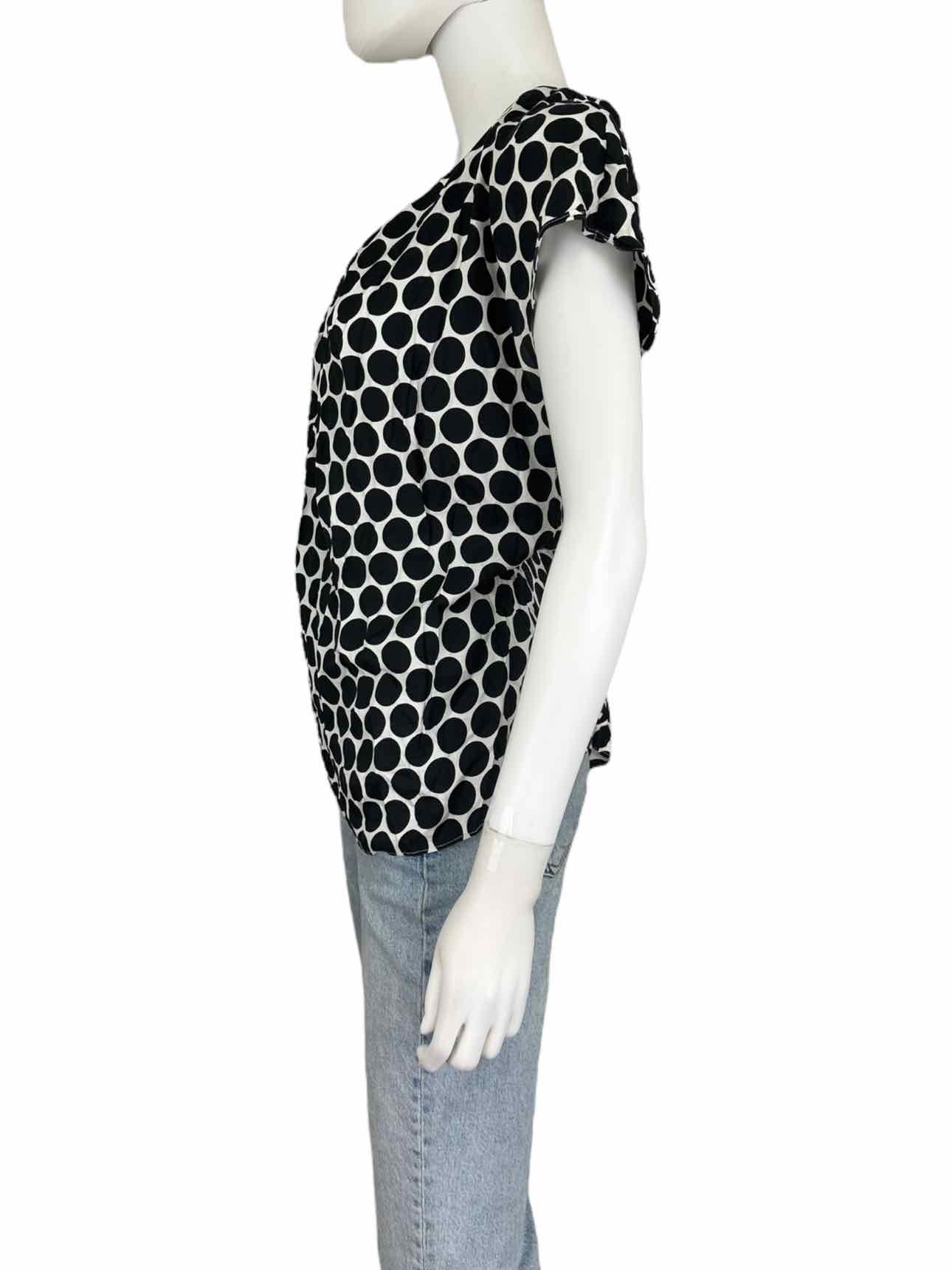 Boden Black Polka Dot Blouse Size 12