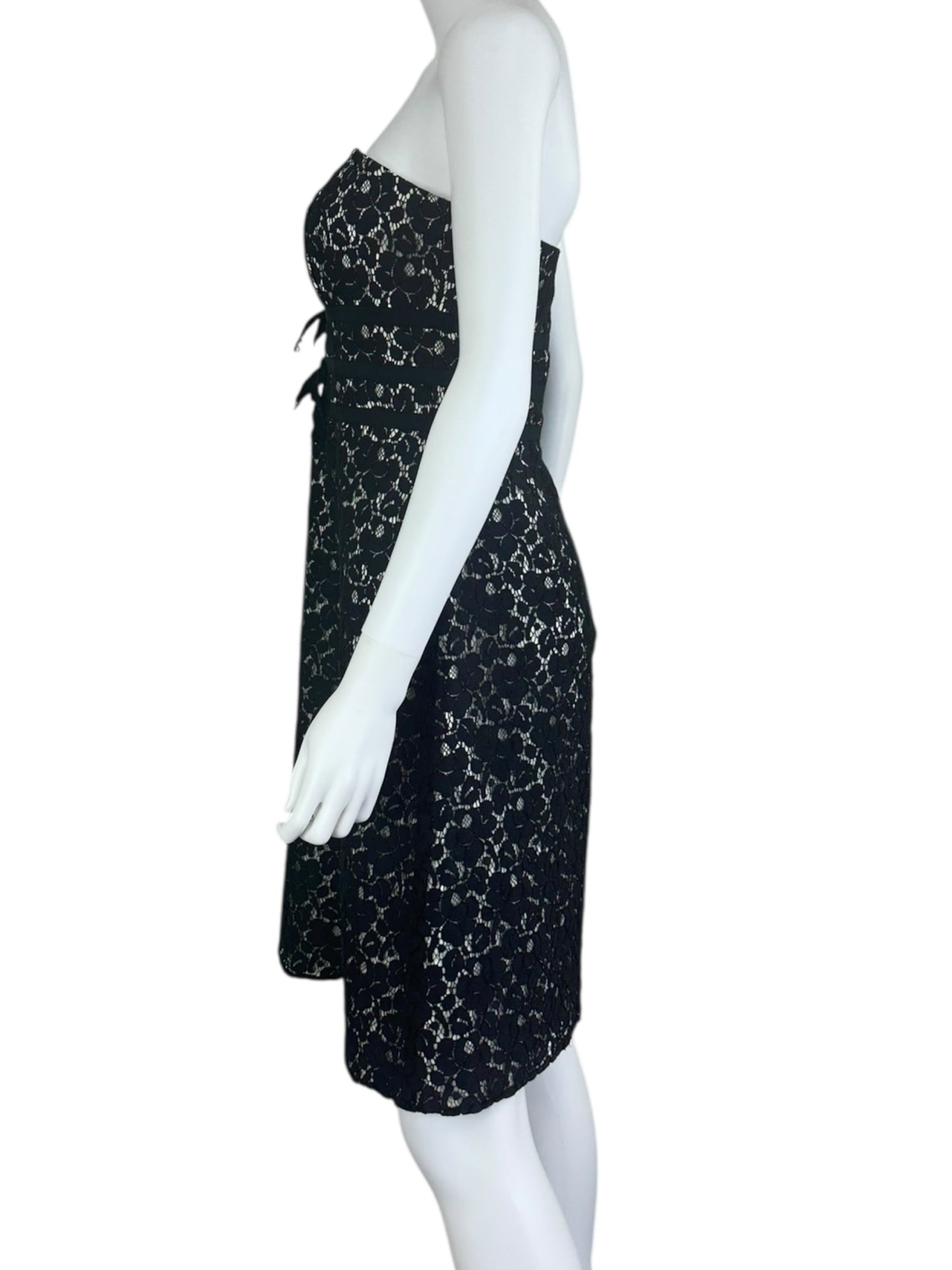 White House Black Market Black Lace Cocktail Dress Size 8
