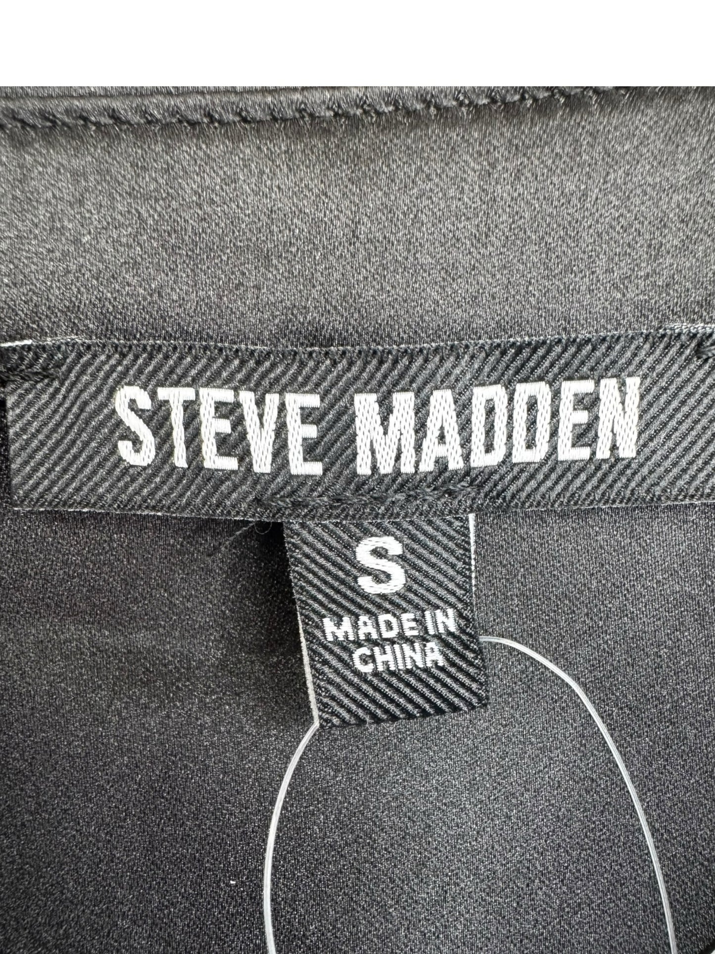 STEVE MADDEN NWT Black Satin ASA Button-down Size S