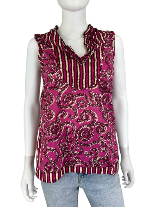 Tory Burch Purple Shell Top Size 4