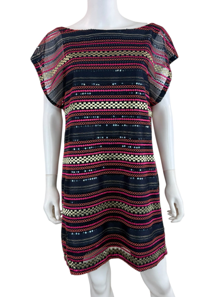 TRINA TURK Multicolor Embroidered & Sequin Mini Dress Size 14