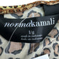 Norma Kamali Brown Leopard Print Knit Top Size L