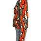 Joseph Ribkoff Orange Abstract Knit Jacket Size M