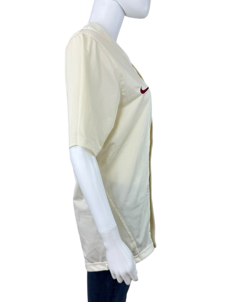 Nike Dri-Fit Cream Razorback Replica Baseball Jersey Size S