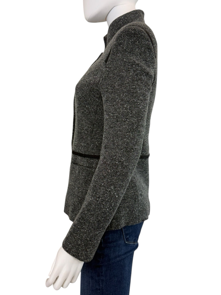 Rene Lezard Black Tweed Wool Blazer Size 38