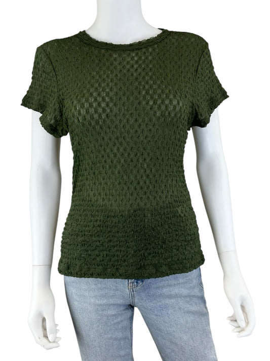 FRAME Dark Green Knit Top Size XL