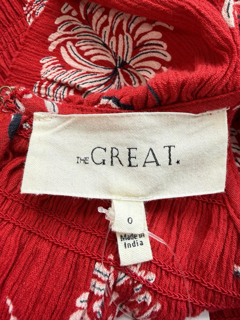 the great. Red Paisley Smocked Maxi Dress Size 0