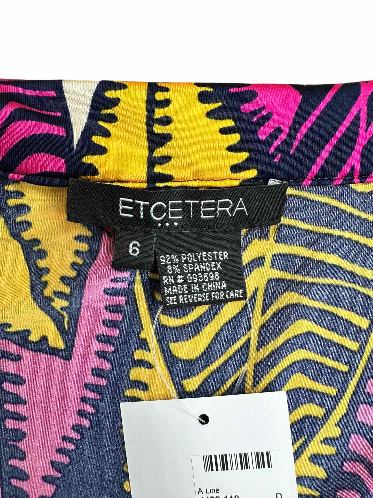 ETCETERA Feather Print Wrap Dress Size 6