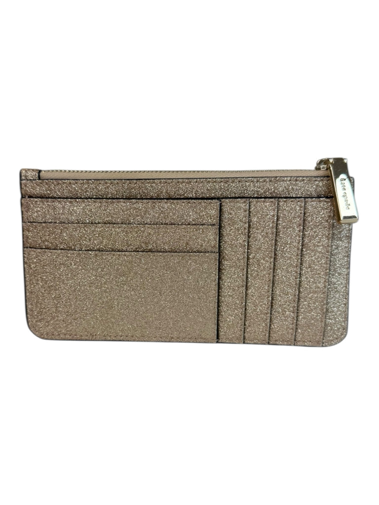 Kate Spade Gold Glitter Large Slim Cardholder Wallet