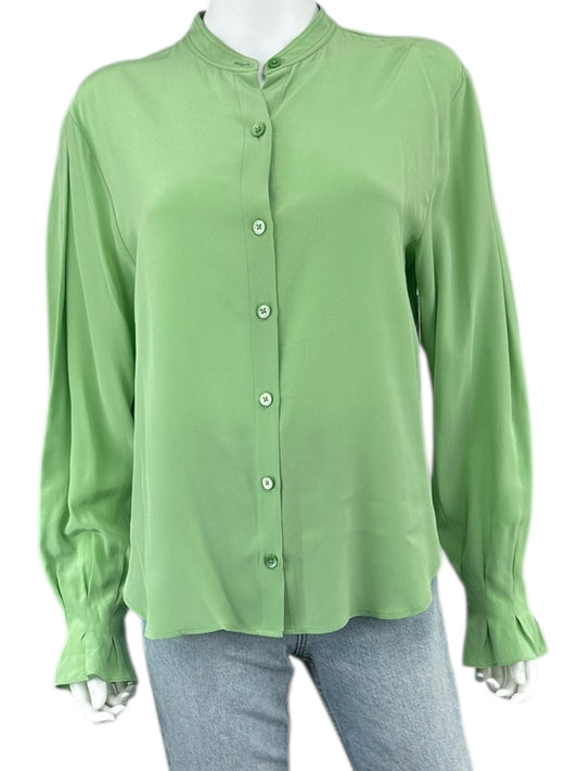 EQUIPMENT Green 100% Silk Button-Down Shirt Size S