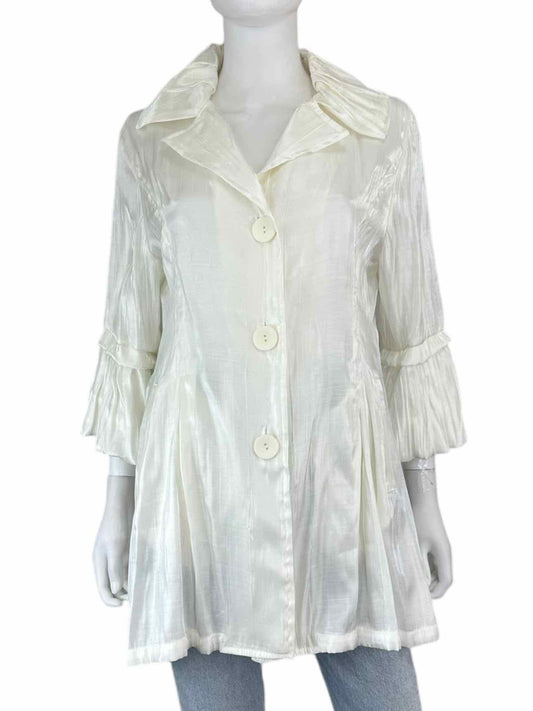 damee Ivory Textured Dress Jacket Size L