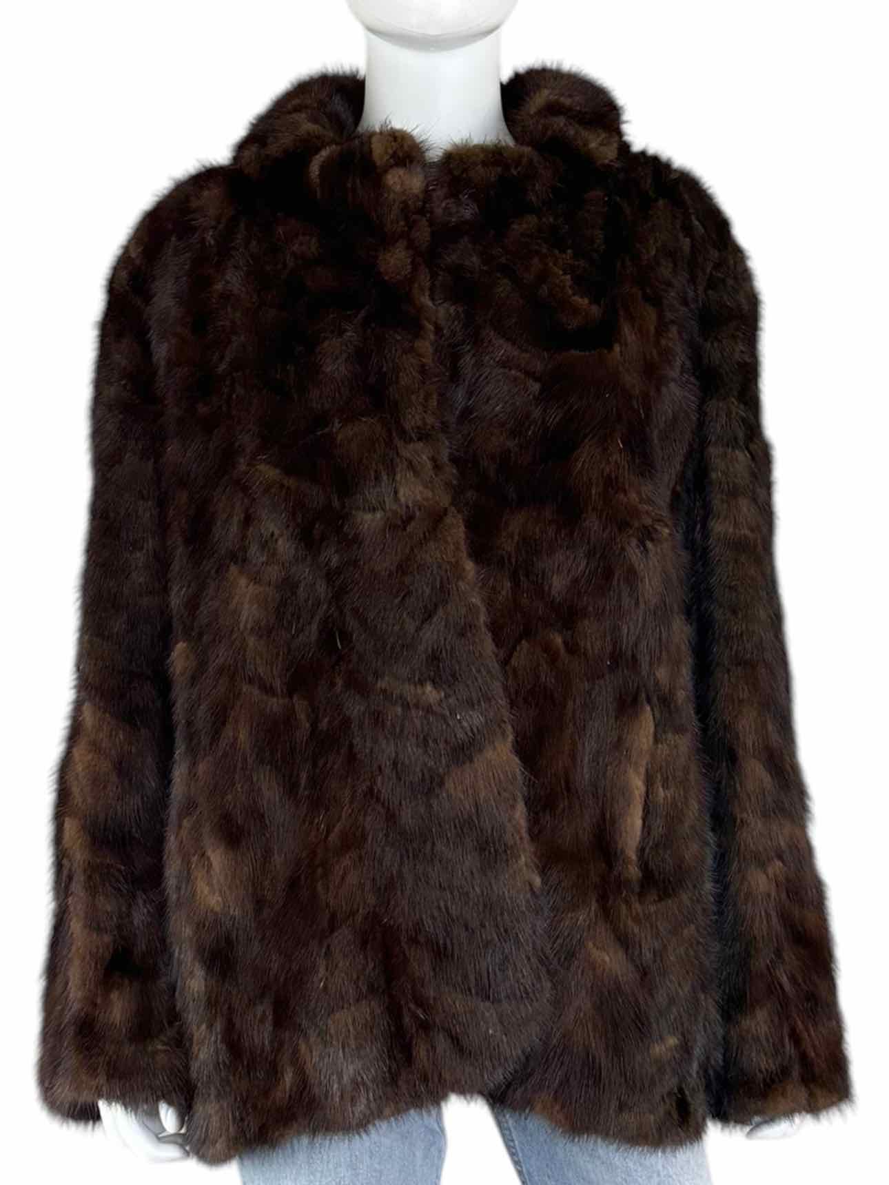 bensky furs Vintage Brown Mink Fur Coat Size L