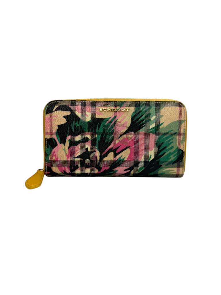 BURBERRY Peony Rose Printed Haymarket Check Continental Wallet