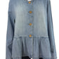 J. Jill NWT Blue Chambray Blouse Size L