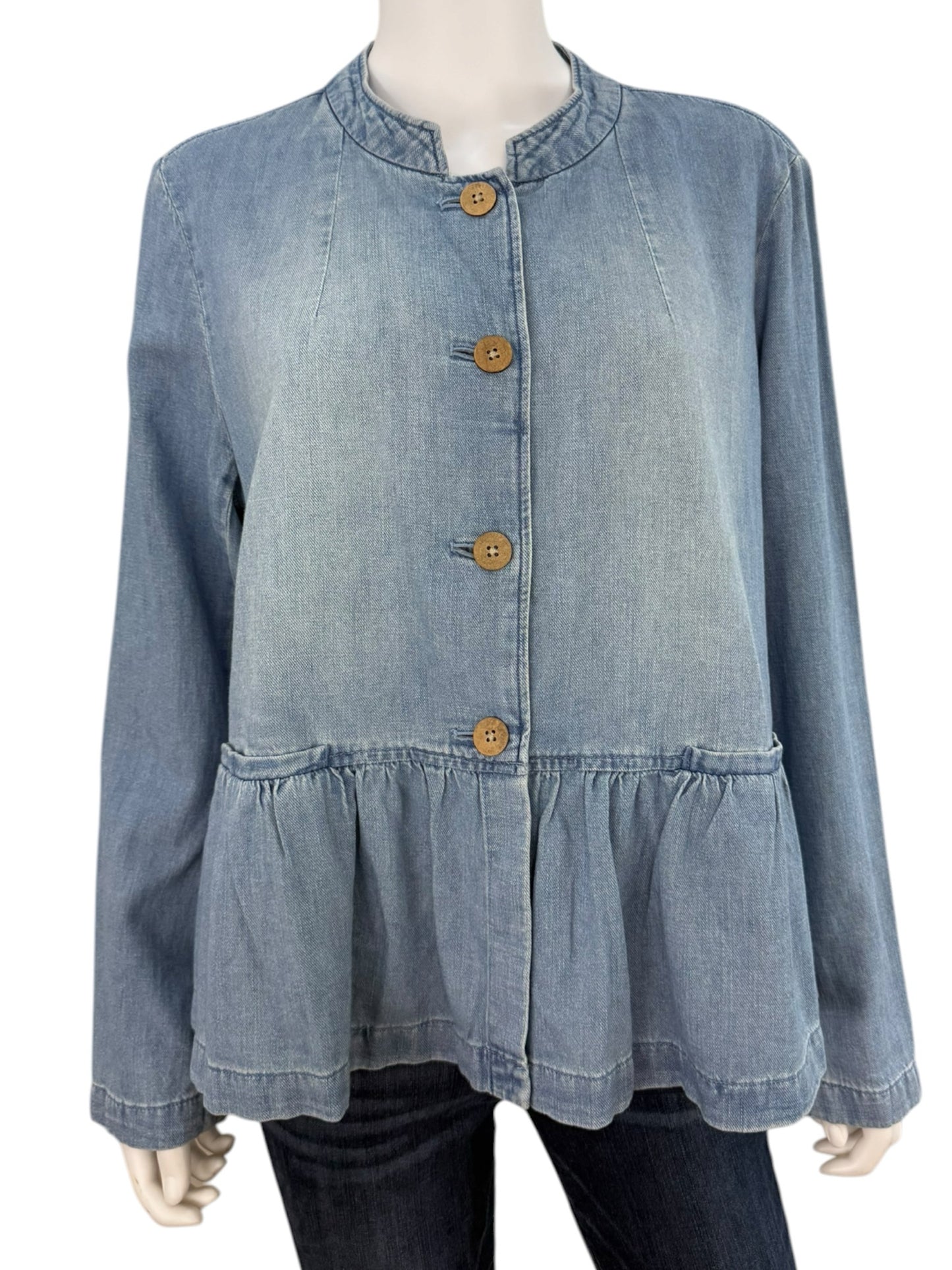 J. Jill NWT Blue Chambray Blouse Size L