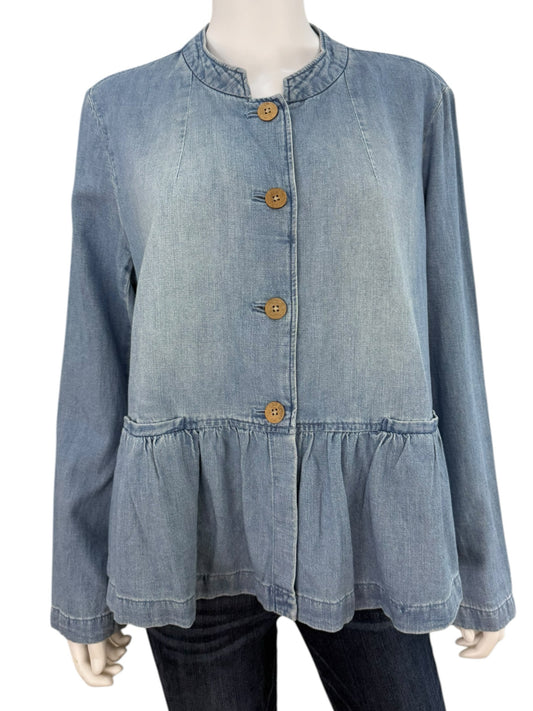J. Jill NWT Blue Chambray Blouse Size L