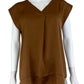 NWT LOFT Brown Satin Blouse Size S