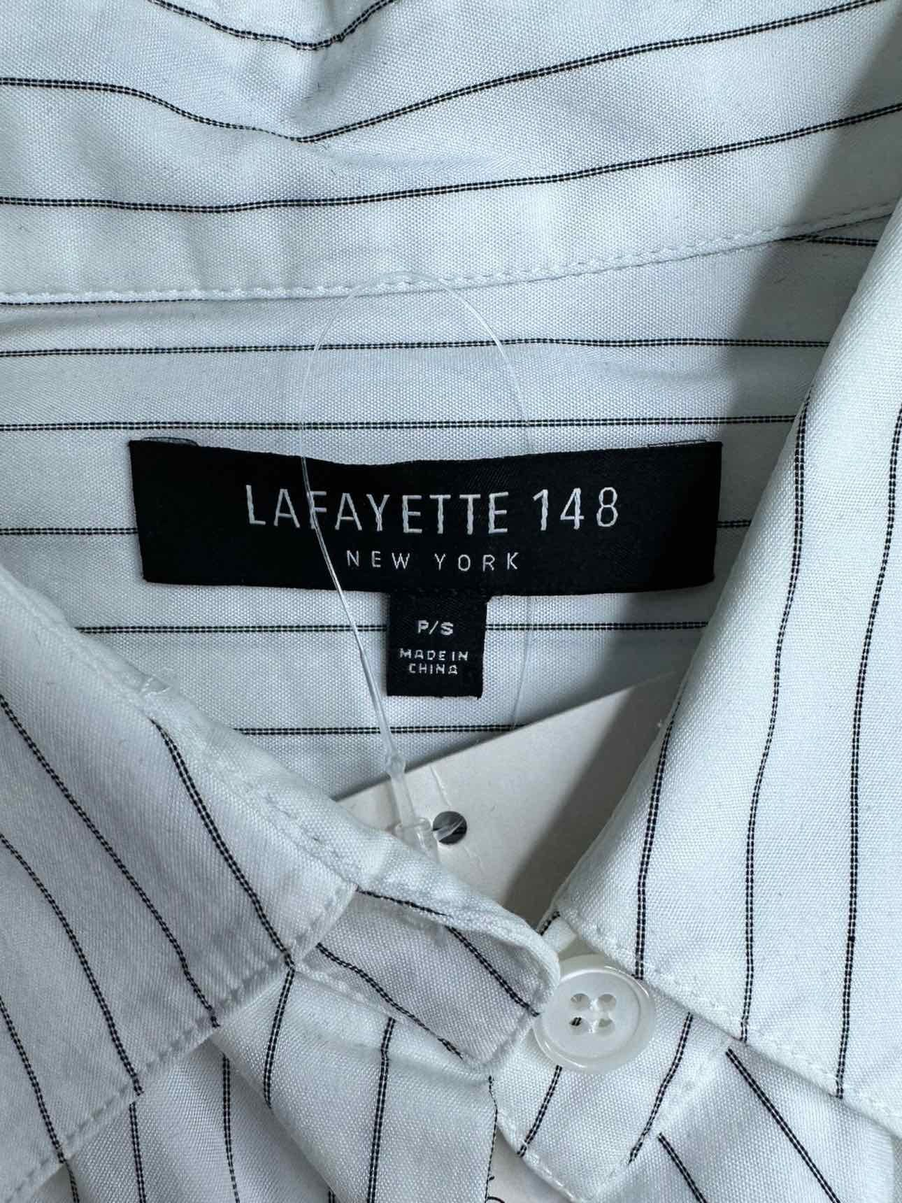 LAFAYETTE 148 NEW YORK White Pinstripe Button Down Size S