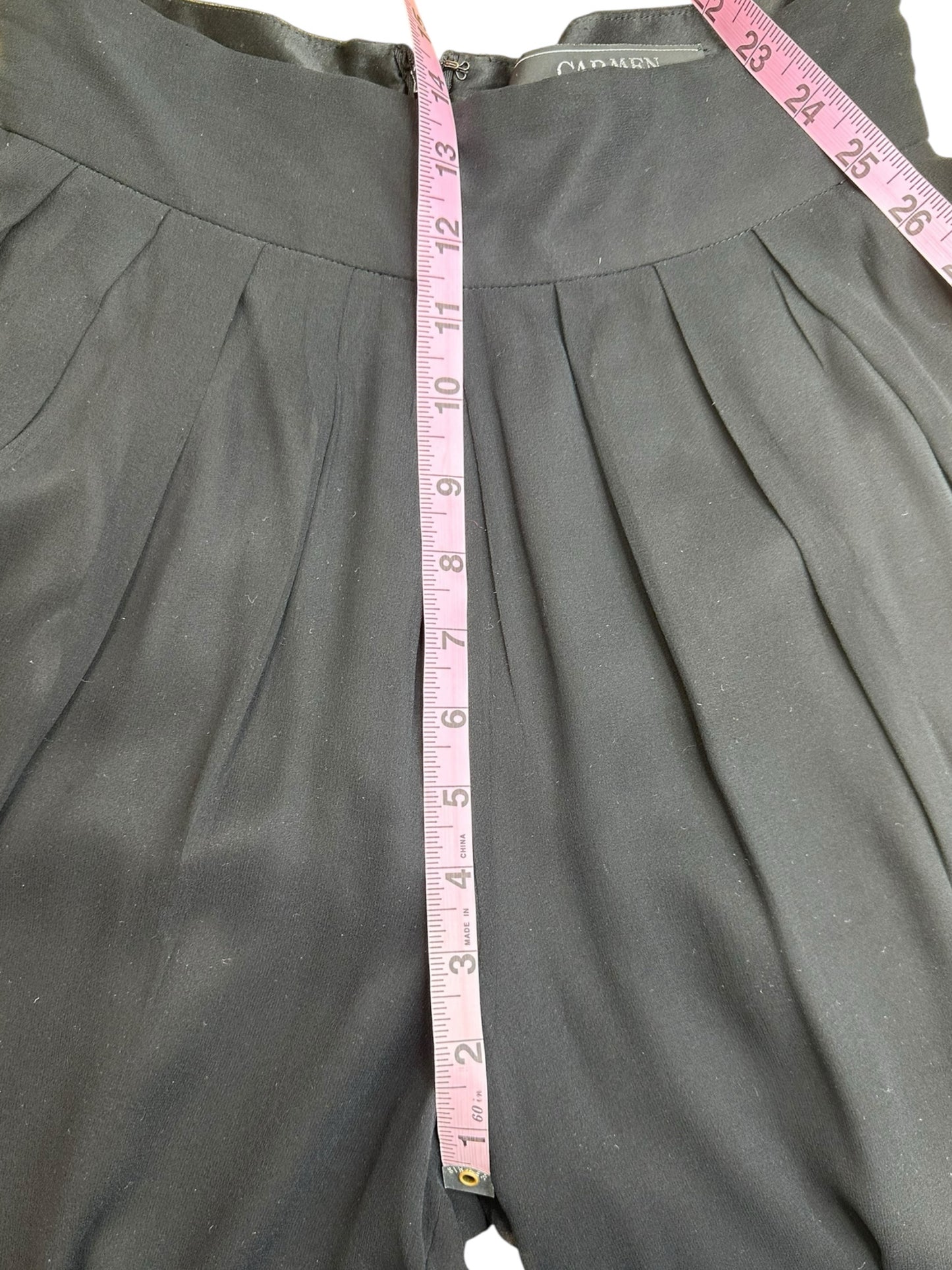 Carmen Marc Valvo Black 100% Silk Pants Size 4