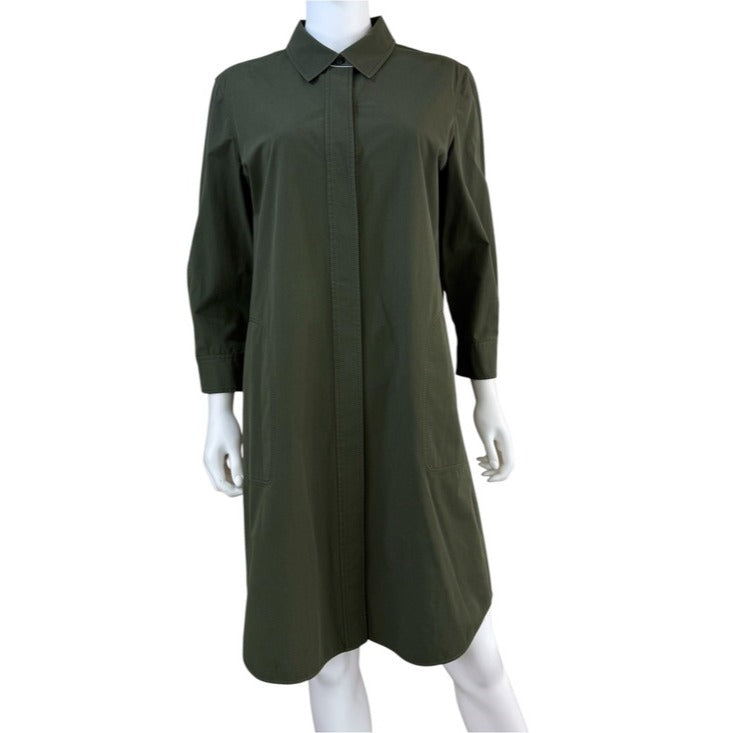 Lafayette 148 New York Olive Peggy Shirt Dress Size L