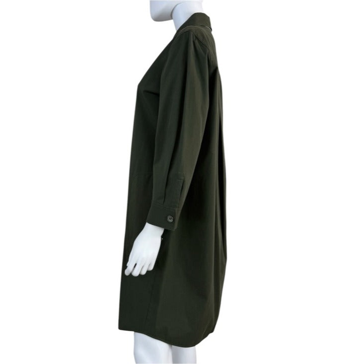 Lafayette 148 New York Olive Peggy Shirt Dress Size L
