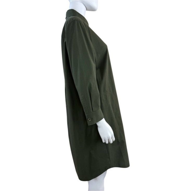 Lafayette 148 New York Olive Peggy Shirt Dress Size L