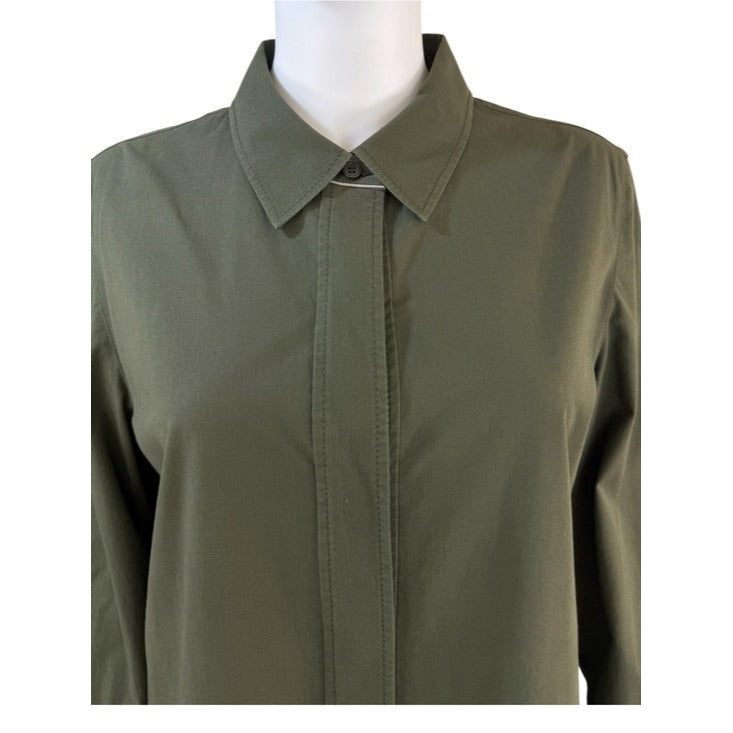 Lafayette 148 New York Olive Peggy Shirt Dress Size L