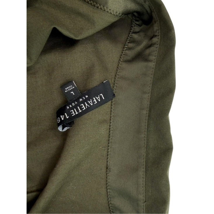 Lafayette 148 New York Olive Peggy Shirt Dress Size L