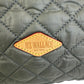 MZ WALLACE Gray Quilted Medium Sutton Deluxe Designer Handbag