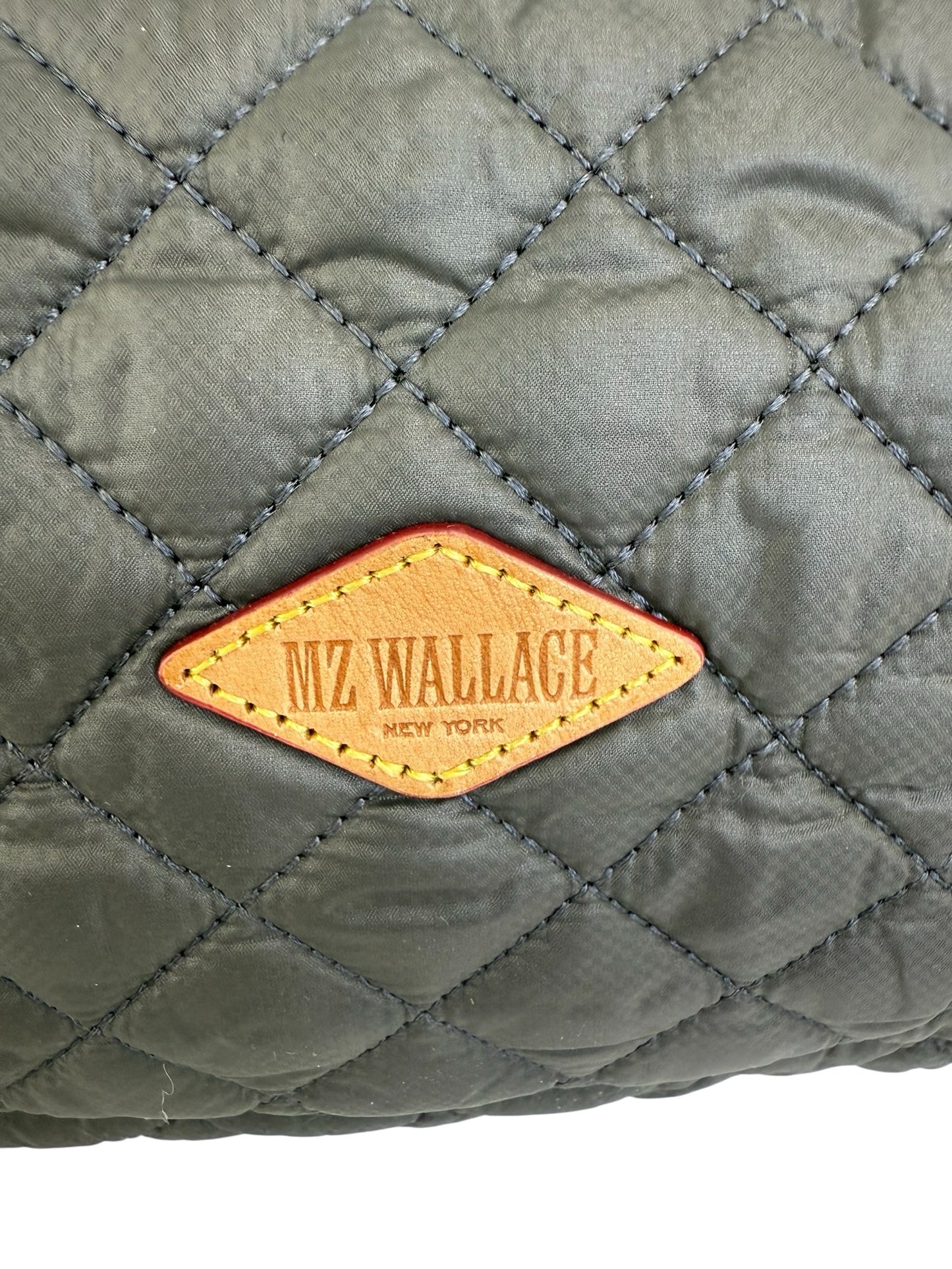 MZ WALLACE Gray Quilted Medium Sutton Deluxe Designer Handbag