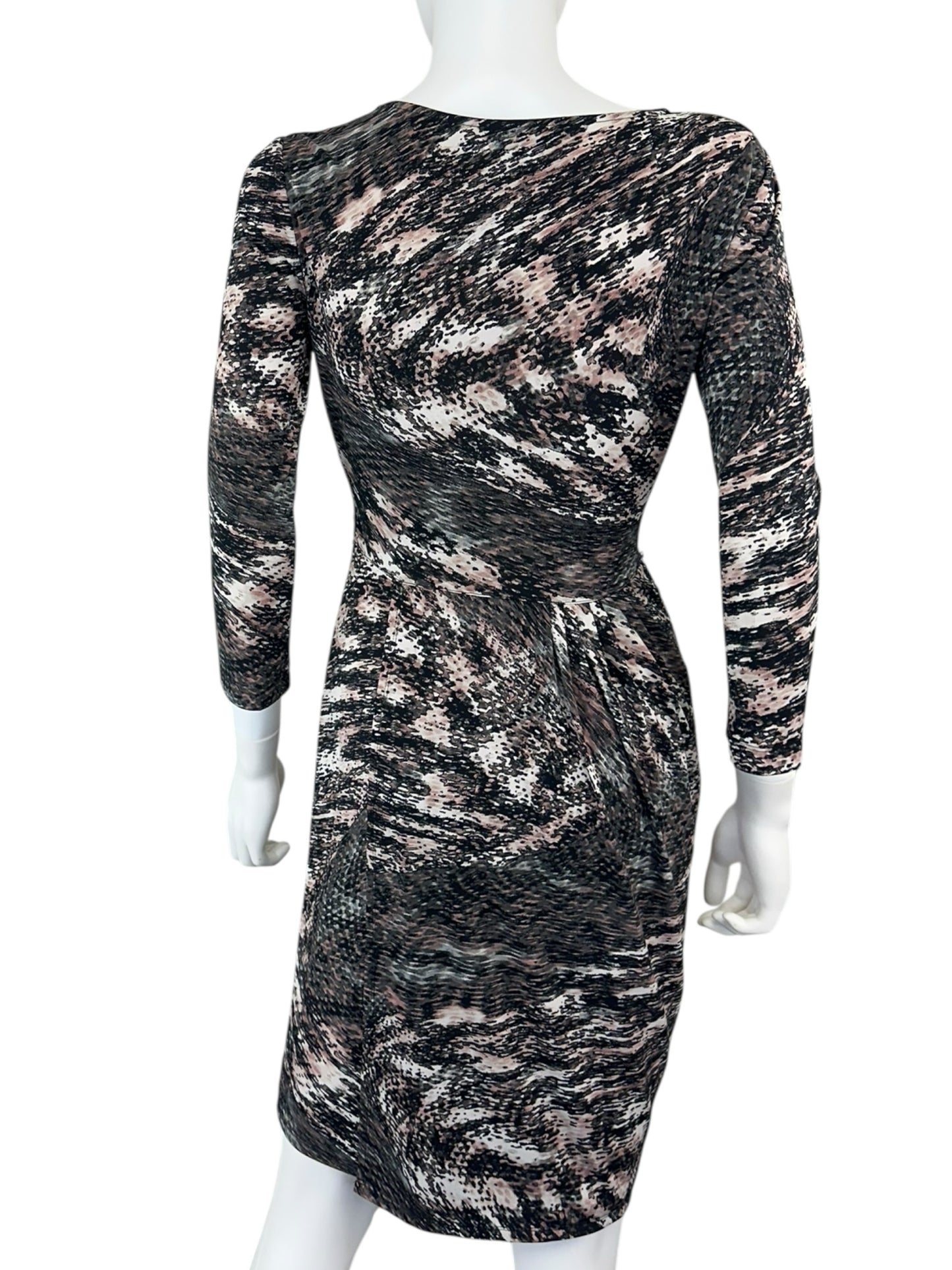 BCBGMAXAZRIA Gray Dusk KIMBER Wrap Dress Size S