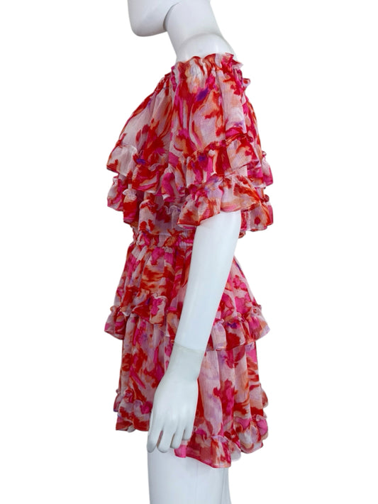 MISA Pink Maldive Marble Isella Mini Dress Size S Dress