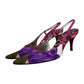 Dolce & Gabbana Purple Floral Slingback Heels Size 38